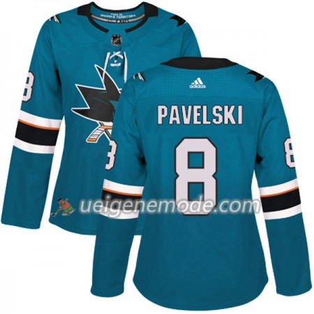 Dame Eishockey San Jose Sharks Trikot Joe Pavelski 8 Adidas 2017-2018 Teal Authentic